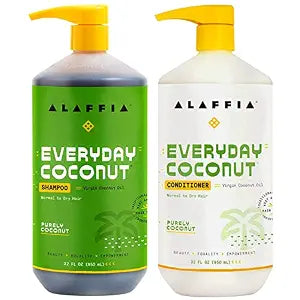 Alaffia EveryDay Coconut Shampoo & Conditioner Set, Ginger, 32 Oz