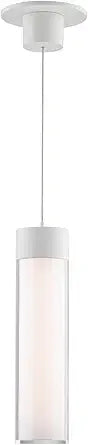 WAC Lighting Twist-N-Lite LED 12in Adjustable Height Cylinder Pendant with 5CCT Selectable Color Temperature in White
