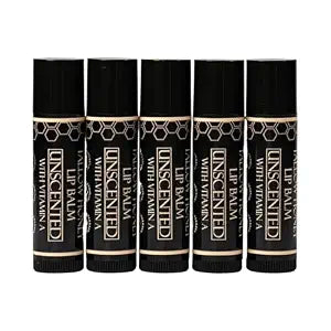 Terra Lotus - Tallow Lip Balm (5 Pack) - Hydrating With Organic Italian Olive Oil, Pure Grass Fed Tallow, and Beeswax - Long Lasting Lip Therapy (Unscented)