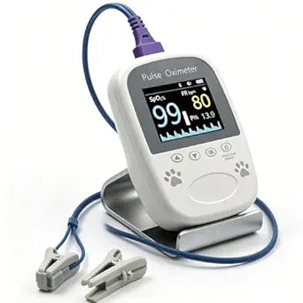Free App Data Storage Veterinary Handheld AM1000A-Vet Blood Oxygen Saturation and Pulse Rate Tongue Probe Pets with Bluetooth