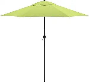 Sunline 9 ft Patio Umbrella with Crank & Push Button Tilt, Outdoor Market Umbrella with UV Protection & Wind Vent, Metal Frame for Deck, Pool & Table, Lime