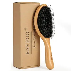 Hair Brush, Boar Bristle Hair Brushes for Women men Kid, Curved Boar & Nylon Bristle Brush for Wet/Dry Hair Smoothing Massaging Detangling, Everyday Brush Enhance Shine & Health
