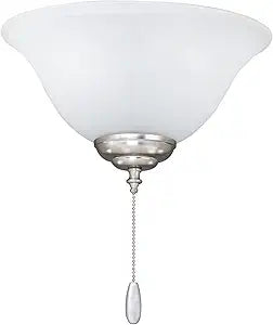 RP Lighting 12-Inch Wide Single Ceiling Light Kit with Alabaster Glass, Brushed Nickel