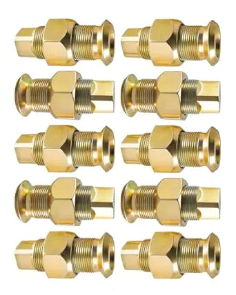 M-126 Outer and M-132 Inner Stud Piloted Wheel Cap Nuts Set 1-1/8"-16 Thread Fit for Stud Piloted Dual Wheel Systems Using Steel Inner Wheels and Aluminum Outer Wheels, 10PCS