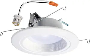HALO RL 5/6 inch LED Recessed Lighting Integrated Ceiling Light Retrofit Trim at 3000K Soft White RL560WH9930R