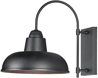 Maxim Lighting Industrial 1-Light Wall Sconce | Black Finish | White Shade | Industrial Hallway Bedroom Wall Sconce | 10118BK
