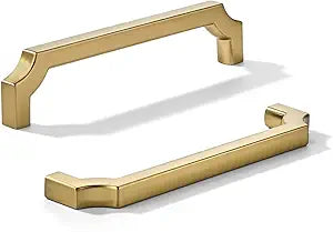 khtumeware 10-Pack 5 Inch Square Champagne Bronze Cabinet Pulls,Honey Bronze Solid Zinc Alloy Heavy-Duty Handles for Kitchen/Bathroom Cabinets, Drawers & Cupboards (5 Inch Center to Center)