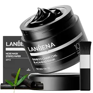 LANBENA Upgraded 2.0 Bamboo Charcoal Blackhead Remover Mask - 60 Nose Strips, Peel off & Purify Pores, Deep Cleanse for All Skin Types