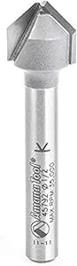 Amana Tool - 45792 Carbide Tipped Double Edge Folding V-Groove 90 Deg x 0.090" Tip Wid
