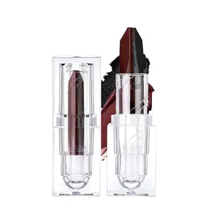 Black Glitter Matte Red Two-tone Lipstick,Goth Halloween Makeup
