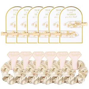 12 PCS Soft Silk Satin Hair Accessories - Scrunchies, Hair Clips for Bridal Shower Gifts, Wedding Favors for Women and Girls