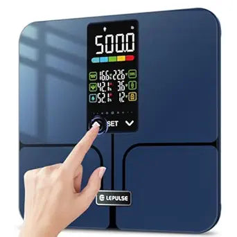 Lepulse No APP Body Fat Scale 500lb Smart Bathroom Scale with 5.44'' Large Backlit Display 8 Body Composition Analyzer, Most Accurate Digital Weight Scale for BMI Body Fat Muscle Mass