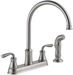 Delta Lorain Stainless 2-handle Deck Mount High-arc Kitchen Faucet