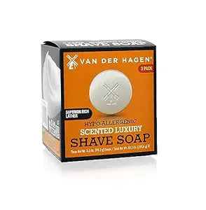 Van Der Hagen Mens Scented Shave Soap for a Rich HypoAllergenic Rich Lather for no more razor burn - 3 Pack