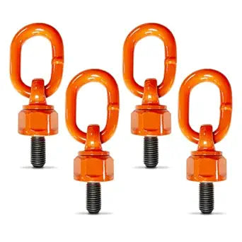 4 Pack Swivel Eye Bolt Hoist Ring M14 x 31.8 G80 Alloy Steel Material, Standard Load Capacity 2700 lbs Swivel Eye Bolt, 360 Rotation Hoist Ring, 1080Mpa Tensile Strength