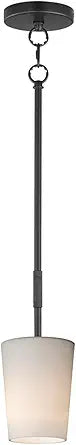 Maxim Lighting Durham 1-Light 10.5" Single Pendant | Matte Black Finish | White Glass Shades | Modern Industrial Hanging Pendant Light Over Kitchen Islands | Adjustable Cord Suspension | 92691WTBK