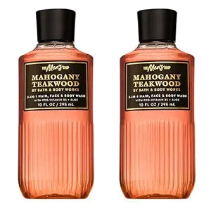 Bath & Body Works 3-in-1 Wash for Men, Mahogany Teakwood, 10 fl oz, 2 Pack