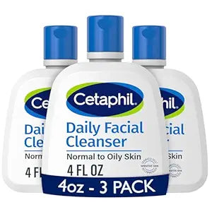 Cetaphil Daily Facial Cleanser, Oily & Combination Skin, 4oz, 3ct