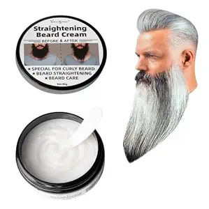 Straightening Beard Cream, 2.8oz Effective Styling Conditioner Mustache Cream Supplies To Straighten Reducing Frizz Coarse Moisturizing Softening Natural