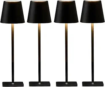 4 Pack Led Cordless Table Lamps-Wireless Rechargeable Lamps Bulk of 4,Waterproof Outdoor Table Lamp for Patio/Restaurant/Dinner Dining Desk Top Lights/Kitchen Countertop, Value Pack of 4,Multiple Set