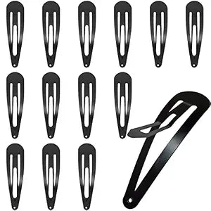 30 Pcs Snap Hair Clips, 3.1 Inch Big Size Barrettes (Black)