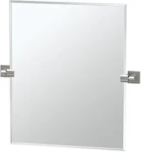 Gatco 4079SM Elevate Frameless Rectangle Mirror, Satin Nickel, 24"H