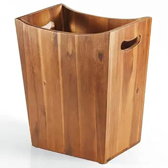 Tidita 2 Gallon Acacia Wooden Bin, Wastebasket Small Trash Can, Decorative Bathroom Trash Can, Waste Basket for Bedroom, Office Garbage Can, Wood Bathroom Accessories, Boho Bedroom Decor
