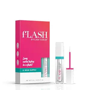 fLASH Eyelash Serum Mini for Long-Looking Natural Lashes - Enhances & Strengthens, Safe & Effective Formula for Contact Wearers & Sensitive Eyes, Travel Size, 6 Week Starter Supply - 1mL (0.034 Fl Oz)