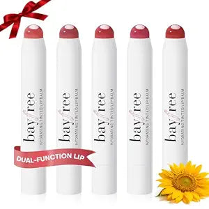 bayfree Tinted Lip Balm, Vegan Jojoba Oil & Vitamin E for Dry Chapped Lips