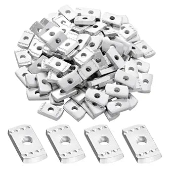 100 Packs 1/4-20 Strut Channel Nuts No Spring Channel Nuts with Zinc Plated, Without Spring Nut for Construction and Industrial Workers Industrial Maintenance Engineers DIY Enthusiasts