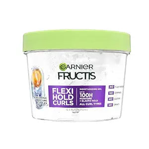 Garnier Fructis Flexi Hold Curls Moisturizing Gel, Curl Hair Styling Gel with Hyaluronic Moisture Complex, Provides Up to 100HRs of Moisture & Definition For All Curl Types, 12.5 Fl Oz