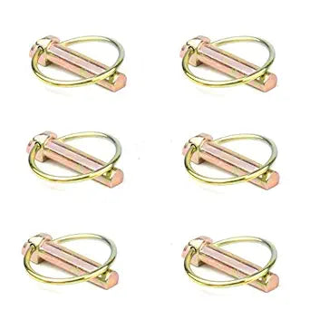 6 PCS 7/16 Lynch Pin Assortment Kit Linch Pin with Ring Heavy Duty Lynch Pin for Farm Tractors Trailers Mower ,7/16 by 1-3/4-Inch