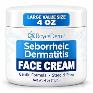Roycederm Seborrheic Dermatitis Face Cream ��� Steroid-Free Moisturizer for Redness, Flaking & Sensitive Skin ��� Face, Scalp & Body Daily Relief ��� Fragrance-Free, Non-Greasy, 4 oz