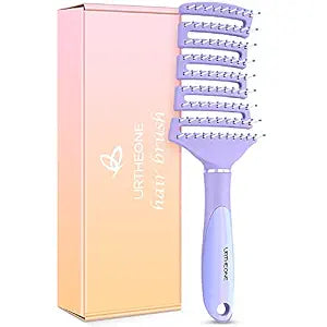 Hair Brush, Curved Vented Detangling Hair Brushes for Women Men Wet or Dry Hair,Faster Blow Drying Styling Professional Paddle Vent detangler brush for Curly Thick Wavy Thin Fine Long Short Hair