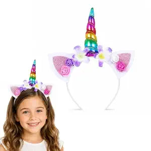 Rainbow Unicorn Horn Headband for Women Girls