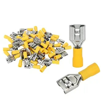 BAOMAIN 0.375" Female Quick Disconnect Spade Terminals 12-10 AWG 50-Pack