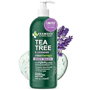 KESMEDIK Tea Tree Oil & Lavender Body Wash MaxTherapy for Skin, 16 fl oz