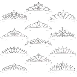 12 Pcs Tiaras Crowns Headbands for Women Girls Silver Princess Tiara Bulk Crown Tiaras Rapunzel Crown for Wedding Birthday Crystal Tiara for Prom, Bride, Pageant, Halloween