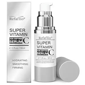 Vitamin C Facial Serum for Women Over 70, Face Serum for Mature Skin, Anti Aging Skin Care with Niacinamide, Hyaluronic Acid, Peptides & Bakuchiol, Hydrates, Softens, Smooths and Firms 30ml