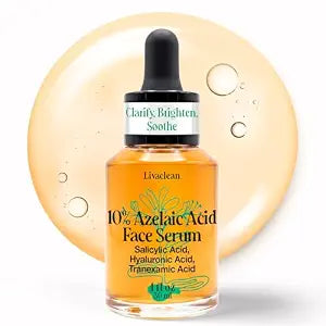 10% Azelaic Acid for Face - 30ml, 1 Fl Oz Azelaic Acid Serum | Redness Relief, Pore Refining & Skin Balance with Propanediol + Tranexamic Acid | Acido Azelaico by Livaclean