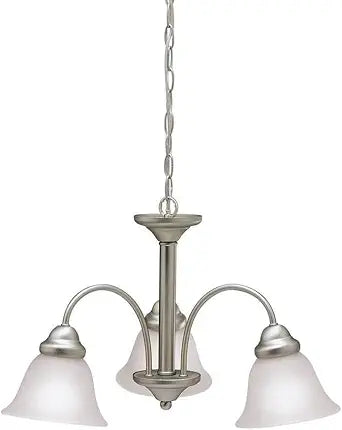 Kichler Wynberg 13" 3 Light Chandelier with Satin Etched Glass in Brushed Nickel