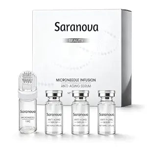 Official Saranova Micro Infusion System for Face, Moisturizing Serum Smooth Skin Facial Serum Hydrating, Skin-Smoothing Radiance Set with 0.25mm Stamp
