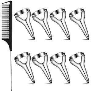 Zopeal 9 Pieces Stitch Braid Tool Finger Hair Parting Ring Pinky Selecting