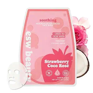 ESW Beauty Strawberry Coco Rosé Soothing Face Mask, Korean Skin Care 1 Pack
