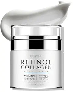 EnaSkin Retinol Collagen Face Cream: Wrinkle Cream for Women, Neck & Décolleté Anti Aging Moisturizer with 7% Hyaluronic Acid Serum - Day/Night Skin Firming & Tightening, 1.7 Oz