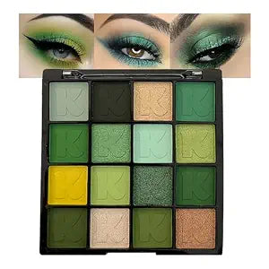 Green Eyeshadow Palette Matte Glitter Eye Shadow Goth Eye Makeup