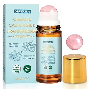 Frankincense and Castor Oil with Rose Quartz Roller Ball, 1.7FLOZ