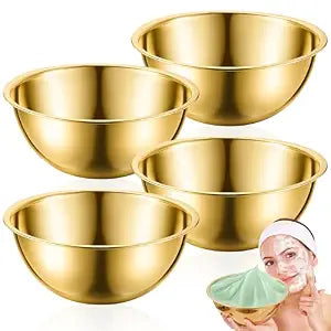 Teenyyou 2 Pcs 8 Inch Stainless Steel Esthetician Bowls, Gold