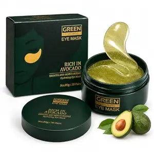 Avocado Collagen Eye Patches – Hydrating Under Eye Masks (30 Pairs) – Brightening, Anti-Puffiness, Dark Circles & Fine Lines – Green Hydrogel Eye Mask for Women & Men