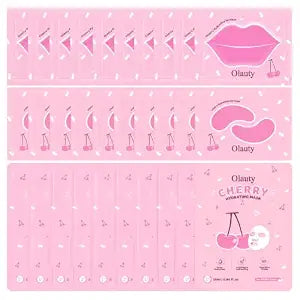 30 Pairs Cherry Lip Mask & Eye Mask & Face Masks, Bulk Gifts for Women